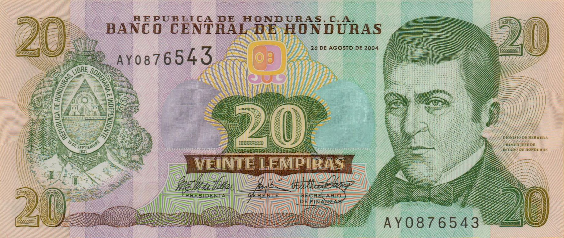 Honduras 20 2004 UNC Front P-92